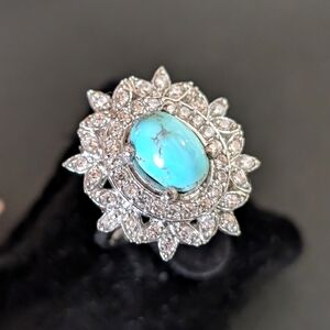 Silver Torquiose Ring‎